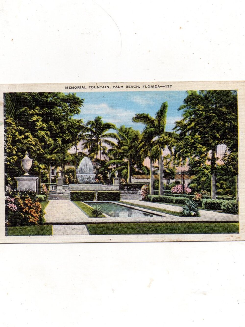 Vintage Linen Postcard - 1940 Palm Beach Florida